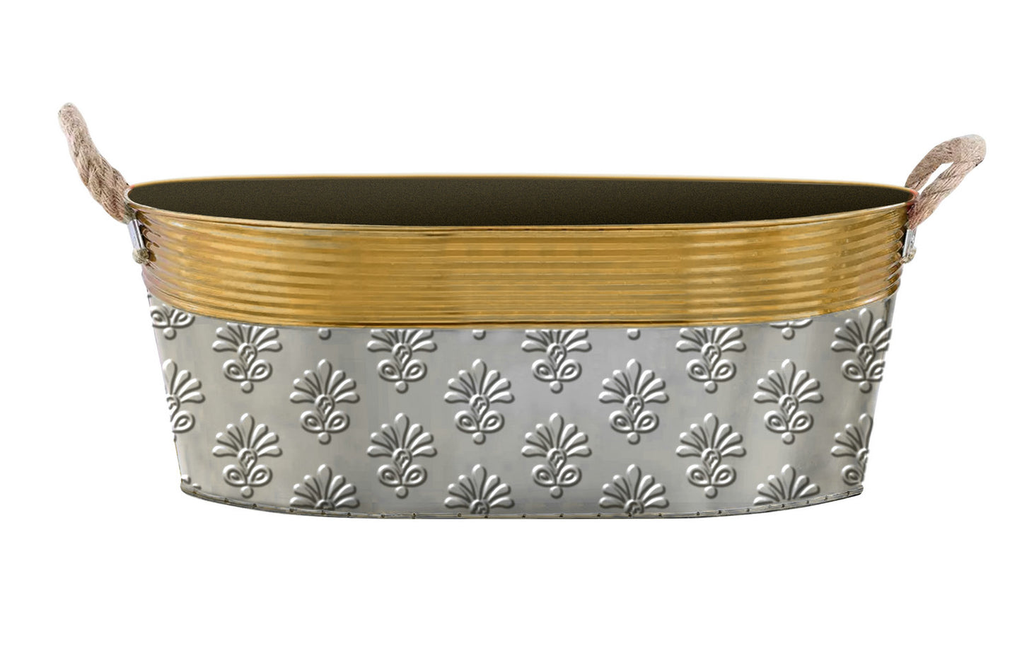 Oval Metal Basket Gift Basket Holiday Container Christmas Decoration Zinc