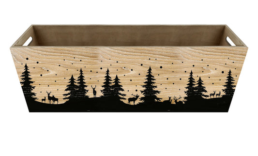 Rect. Wooden Basket Holiday Basket Container Giftware Nature