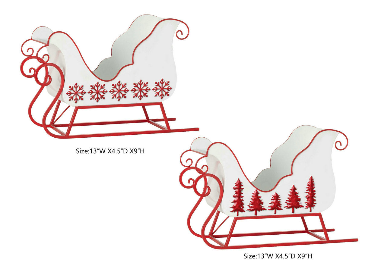 Sleigh Metal Holiday Christmas Giftware Gift Basket