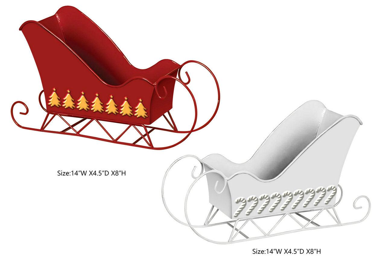 Metal Sleigh Gift Basket Holiday Christmas Giftware