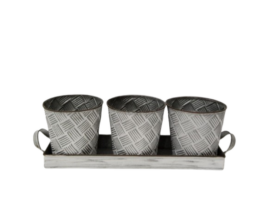Metal Planter Set Garden Flower Planter Container Small
