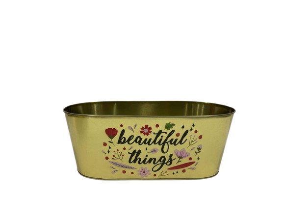 Metal Gift Basket Planter Holiday Garden Flower Indoor Outdoor Storage