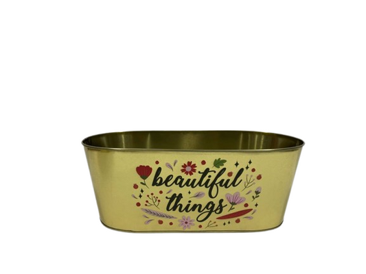 Metal Gift Basket Planter Holiday Garden Flower Indoor Outdoor Storage